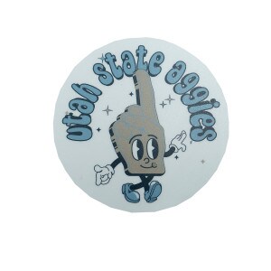 Utah State Aggies Foam Finger Sticker - 2in.